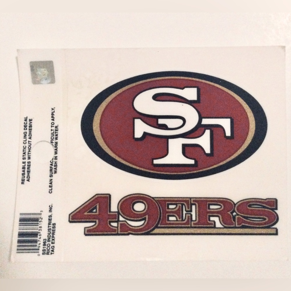 NFL 49ers Reusable Cling Window Decal